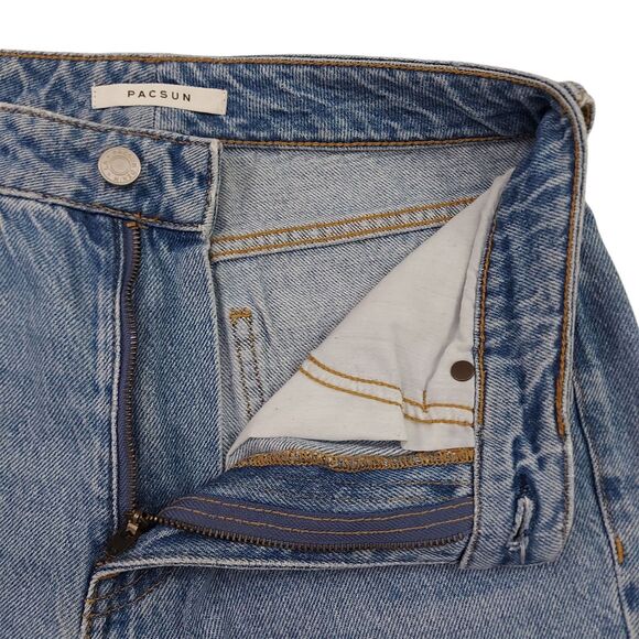 Pacsun Mom Jean Womens 26 Blue Medium Wash Denim Tapered Casual High Rise Cotton - Picture 3 of 10